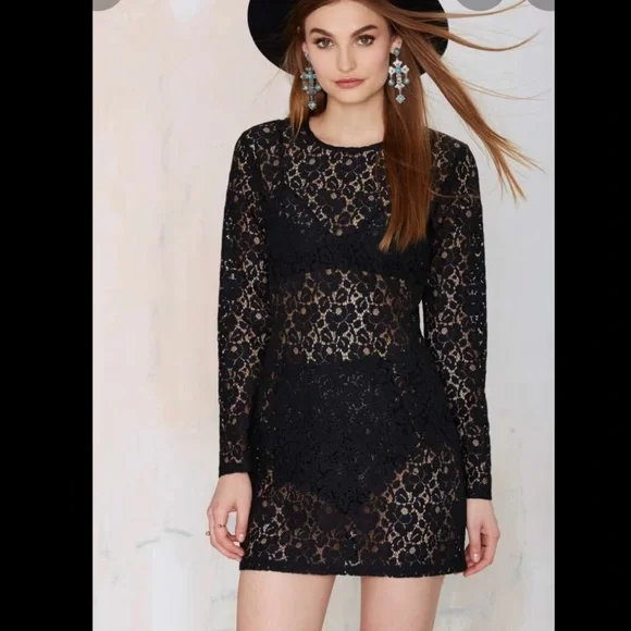 nasty gal black lace dress Rent Nasty Gal Lace Bandeau Maxi Dress